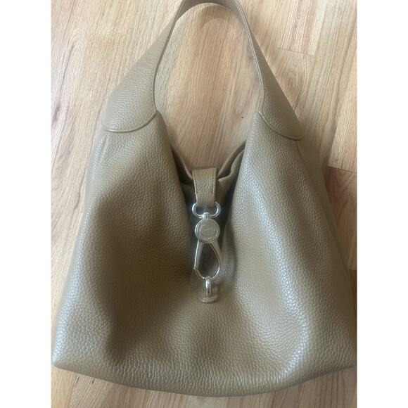 Dooney & Bourke Caramel Leather Pebble Grain Small Logo Lock Sac Hobo Bag - Picture 8 of 16